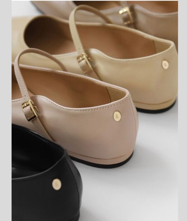 Ariel Square Mary Jane Flats (1cm)