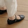 Ariel Square Mary Jane Flats (1cm)