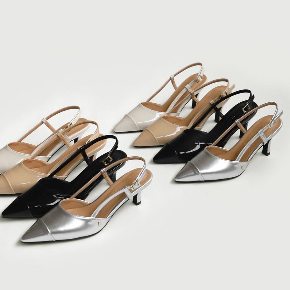 Arinze Enamel Slingback Heels (5cm)