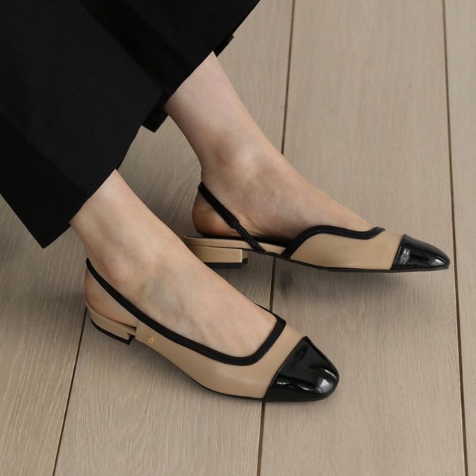 Bailey Two Tone Slingback Flats (2cm)