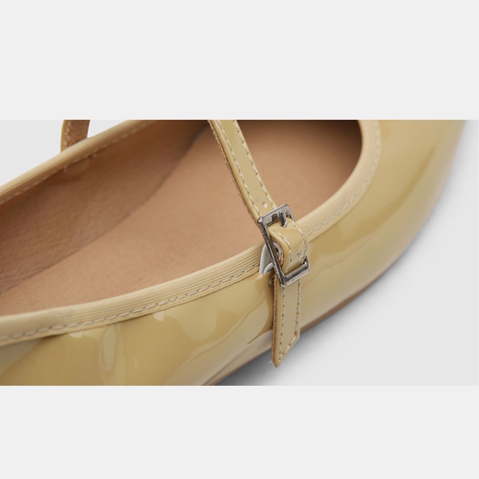 Charlotte Enamel Maryjane Flats (2cm)
