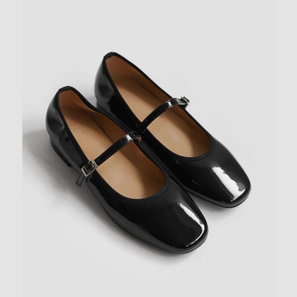 Charlotte Enamel Maryjane Flats (2cm)