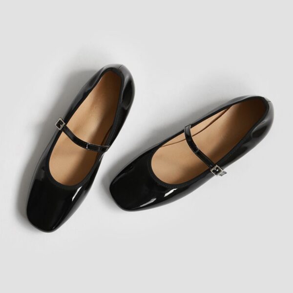 Charlotte Enamel Maryjane Flats (2cm)