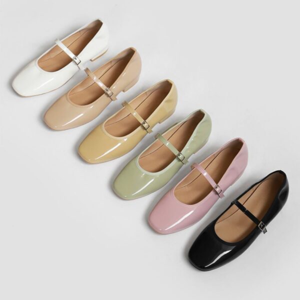 Charlotte Enamel Maryjane Flats (2cm)