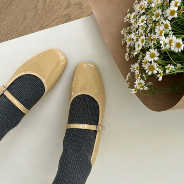 Charlotte Enamel Maryjane Flats (2cm)