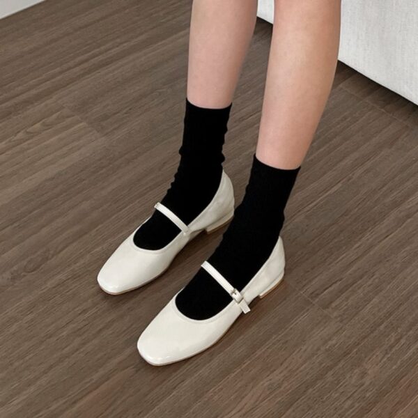 Charlotte Enamel Maryjane Flats (2cm)