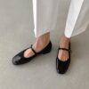 Charlotte Enamel Maryjane Flats (2cm)