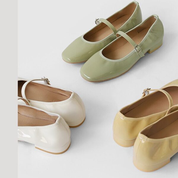 Charlotte Enamel Maryjane Flats (2cm)