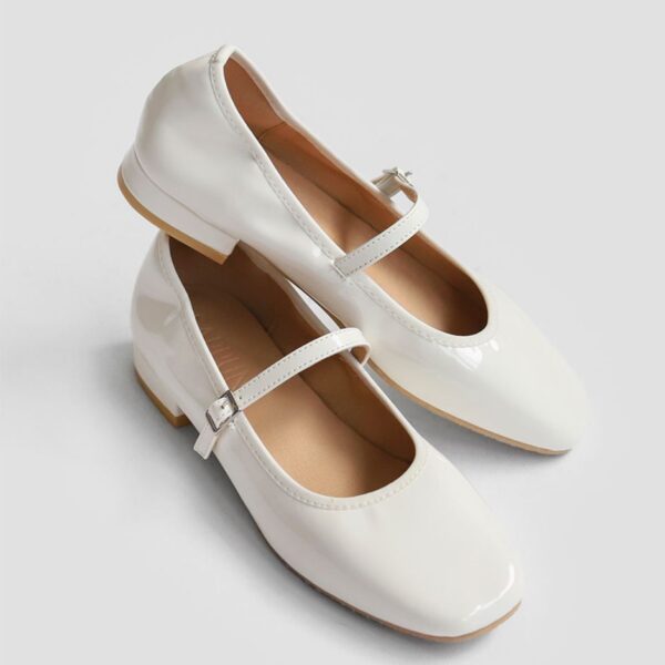 Charlotte Enamel Maryjane Flats (2cm)
