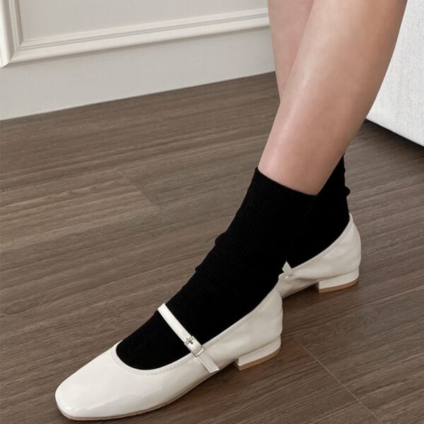 Charlotte Enamel Maryjane Flats (2cm)