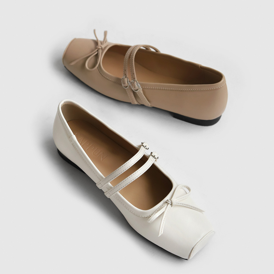 Morie Ribbon Mary Jane Flats (1cm)
