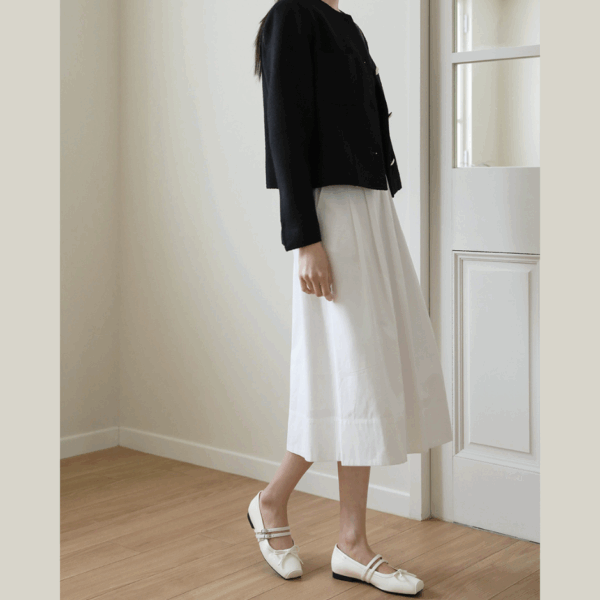 Morie Ribbon Mary Jane Flats (1cm)