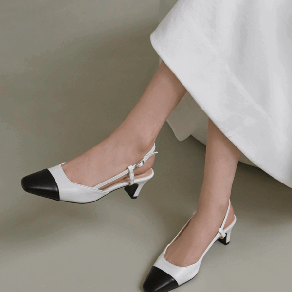 Irove two tone Slingback Heels (5cm)