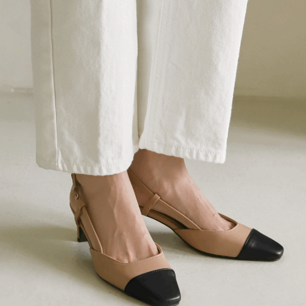 Irove two tone Slingback Heels (5cm)