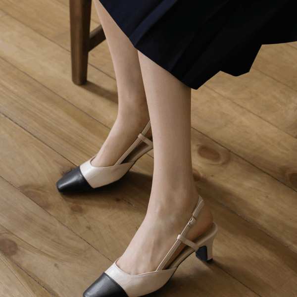 Irove two tone Slingback Heels (5cm)
