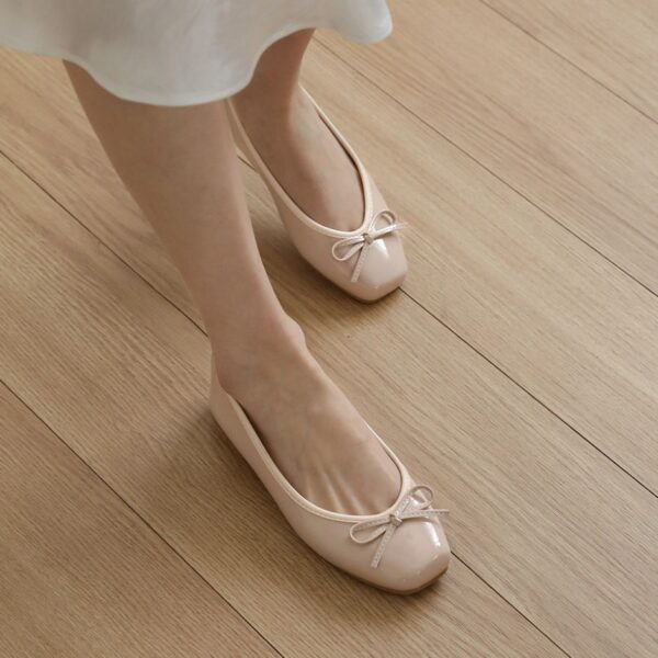 Erino Enamel Ribbon Flats (1cm)