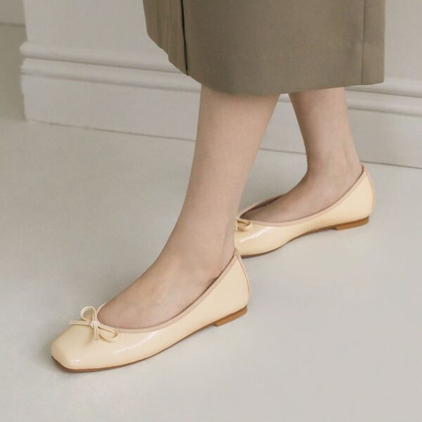 Erino Enamel Ribbon Flats (1cm)