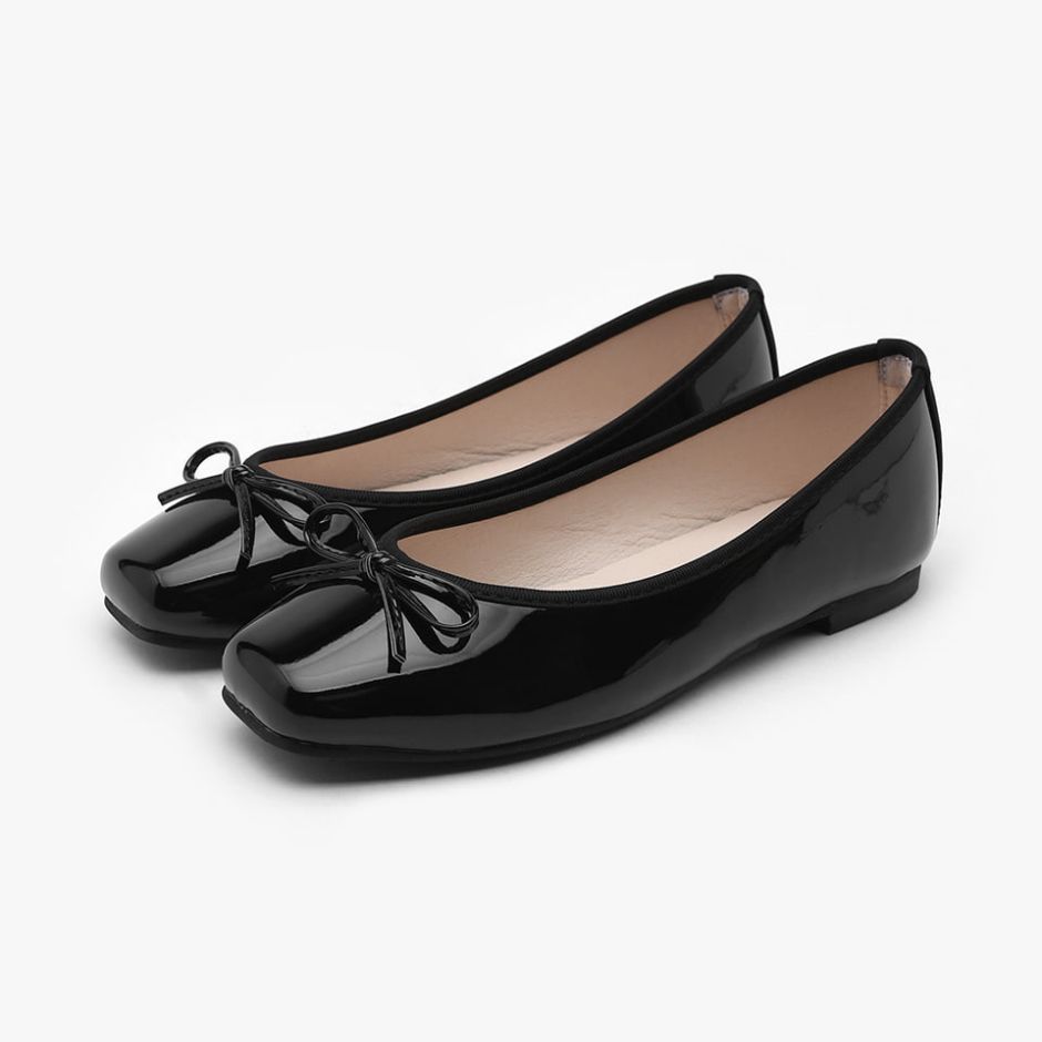 Erino Enamel Ribbon Flats (1cm)