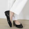 Erino Enamel Ribbon Flats (1cm)