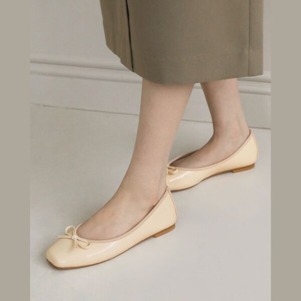 Erino Enamel Ribbon Flats (1cm)