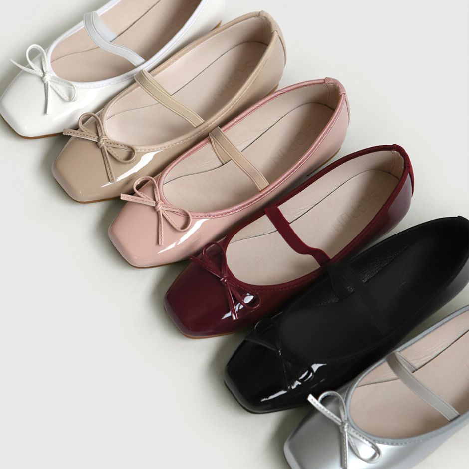 Erino Enamel Ribbon Maryjane Flats (1cm)