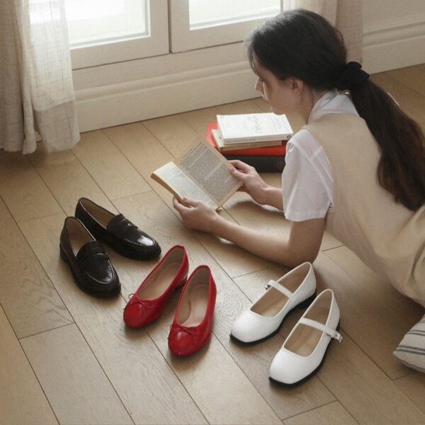 Erino Enamel Ribbon Maryjane Flats (1cm)