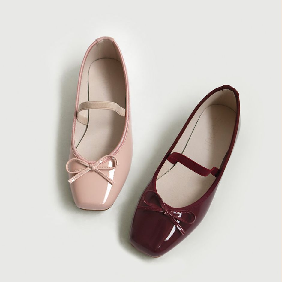 Erino Enamel Ribbon Maryjane Flats (1cm)