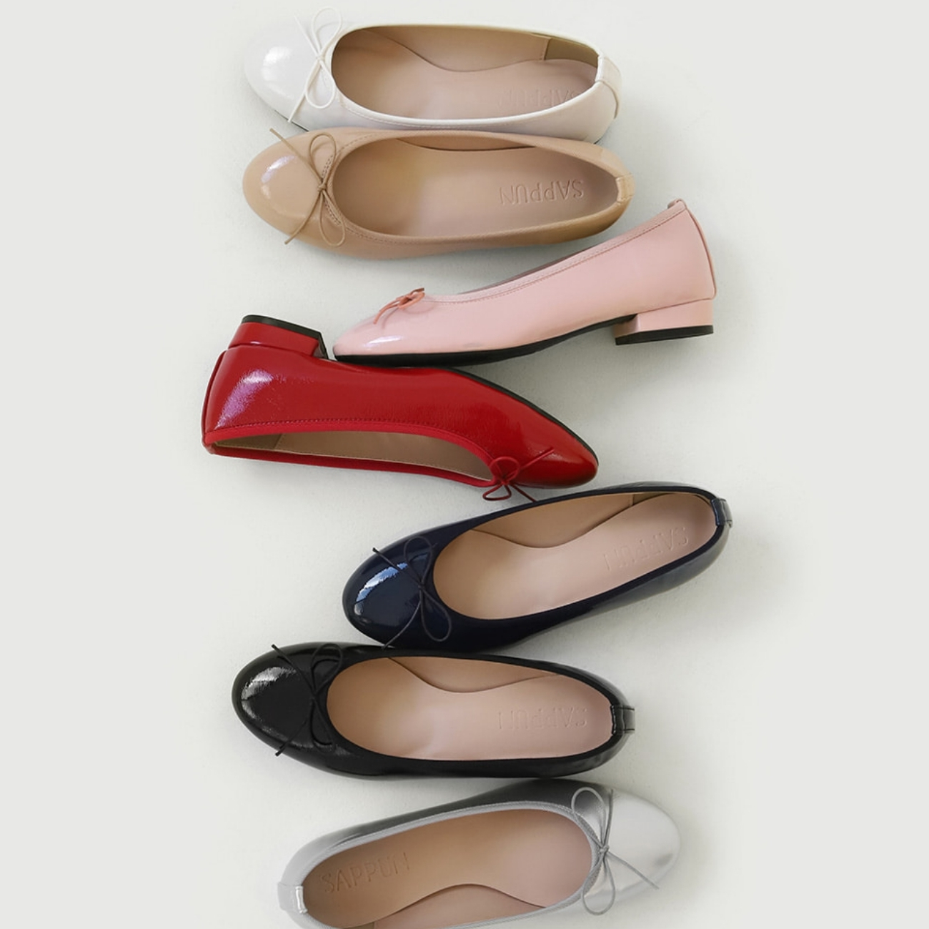 Lovellie Enamel Ribbon Flats (2cm)