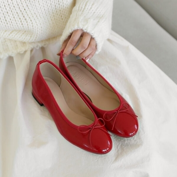 Lovellie Enamel Ribbon Flats (2cm)