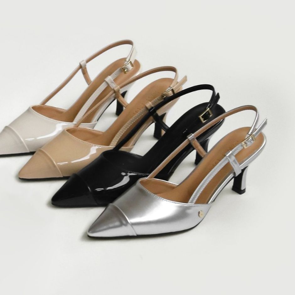 Arinze Enamel Slingback Heels (5cm)