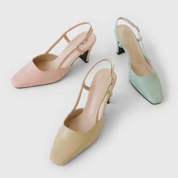 Irove Square Slingback Heels (5cm)