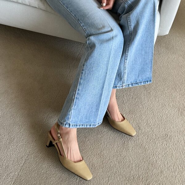 Irove Square Slingback Heels (5cm)