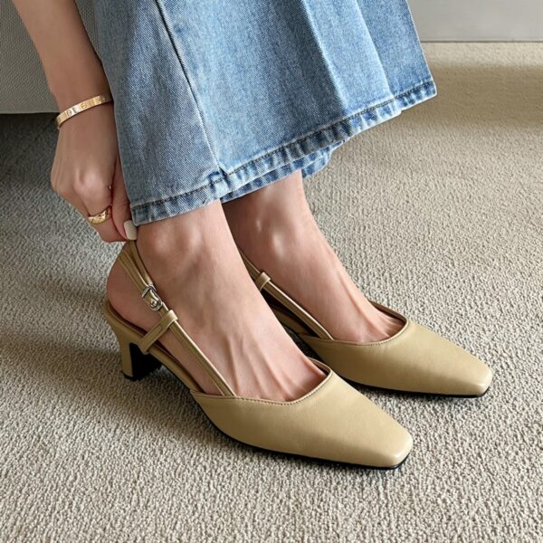 Irove Square Slingback Heels (5cm)