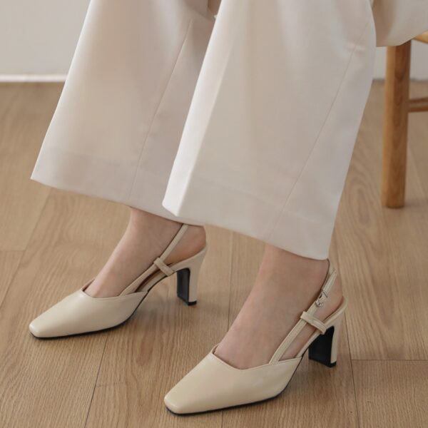Irove Square Slingback Heels (5cm)