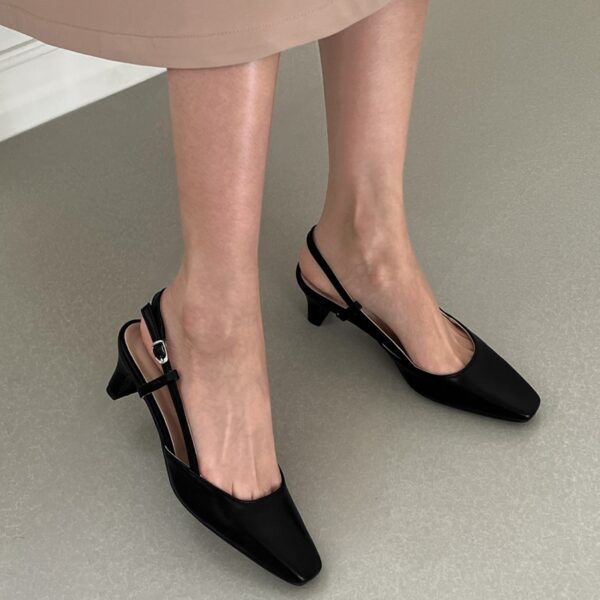 Irove Square Slingback Heels (5cm)