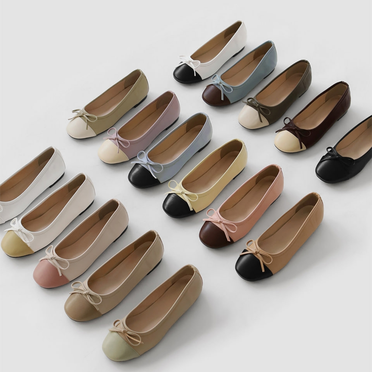 Malette Two Tone Ribbon Flats (1cm)