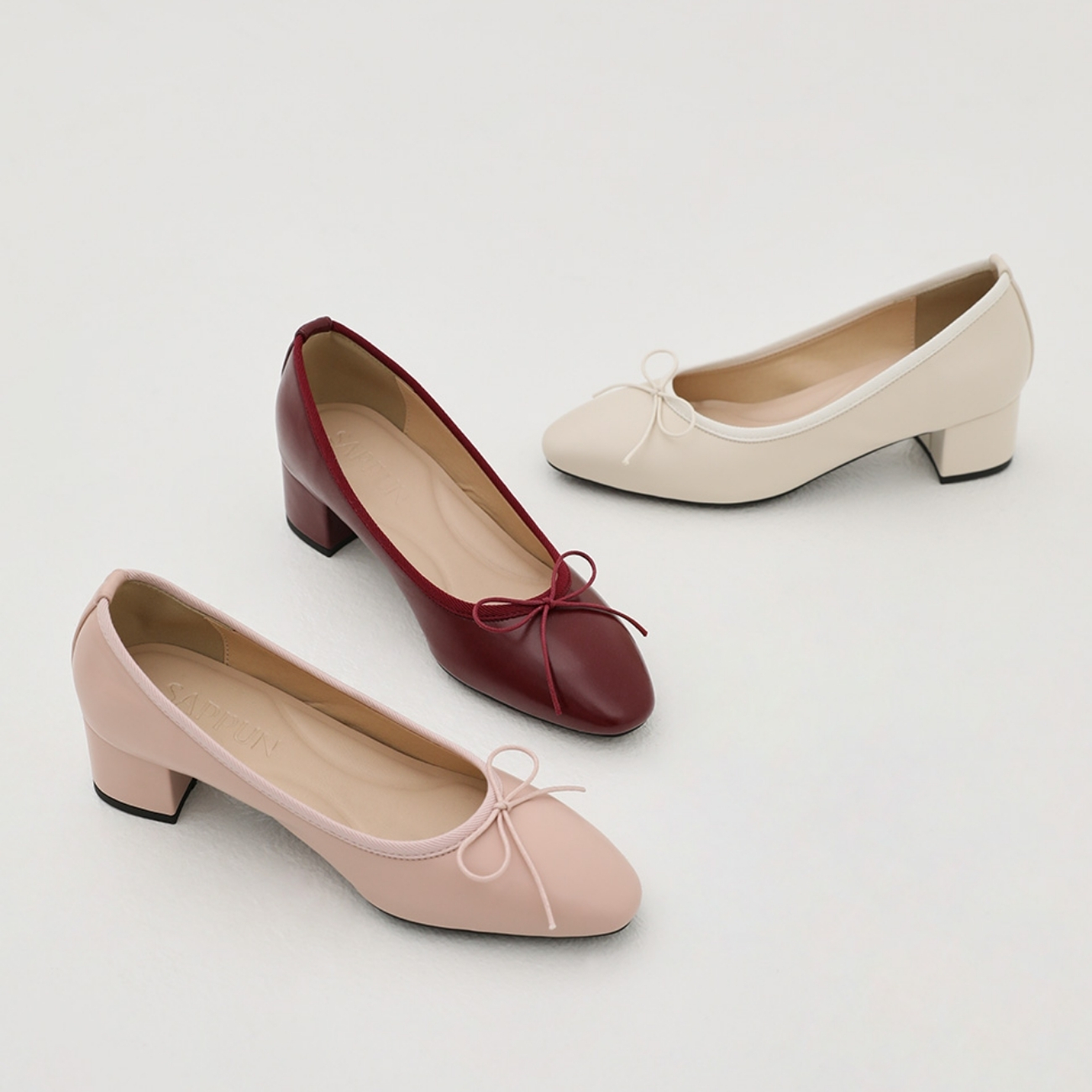 Retive Basic Ribbon Pumps Heels (4cm)